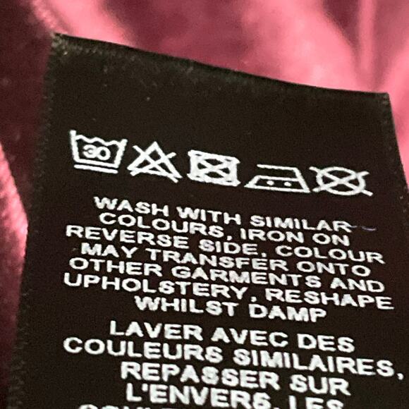 ASOS Velvet Pullover Top Shirt Long Sleeve Shirt Top Burgundy Wine sz Small - Picture 7 of 12